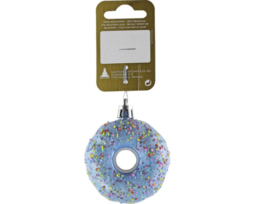 Boule de Noël décorative en forme de donut avec des vermicelles colorés