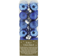 Paquet de boules de Noël bleues en verre