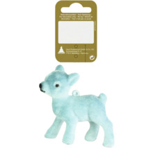 Dekorative Hirschfigur mit Etikett, kein Spielzeug