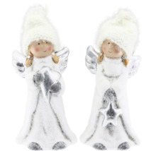 Deux figurines d''anges de Noël avec bonnet et ailes