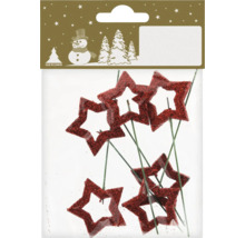 Dekorative glitzernde Sterne am Draht für floristische Dekorationen