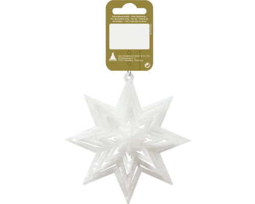 Hängedeko Glitzerstern aus Kunststoff 10 cm weiß Weihnachtsstern aus Kunststoff als Dekorationsartikel