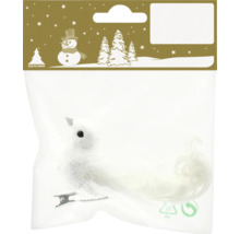 Dekorativer Vogel mit Clip zur Weihnachtsdekoration in einer Verpackung