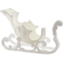 Dekorative, glitzernde Schlittenfigur für die Weihnachtszeit