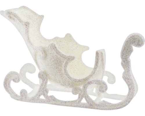 Dekorative, glitzernde Schlittenfigur für die Weihnachtszeit