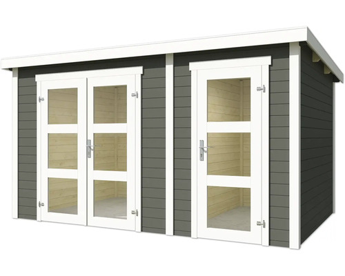 Abri de jardin avec double porte et porte simple en bois