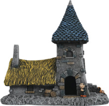Décoration d''aquarium château avec tour et toit de chaume