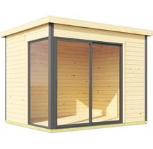 Abri de jardin en bois avec porte coulissante