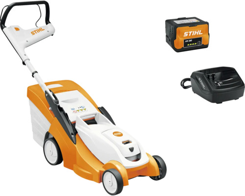 Akkurasenmäher mit Akku und Ladegerät