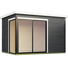 Abri de jardin avec porte coulissante et fenêtre