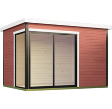 Abri de jardin en bois avec porte coulissante