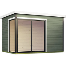 Abri de jardin avec porte coulissante et fenêtre