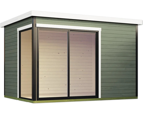 Abri de jardin avec porte coulissante et fenêtre