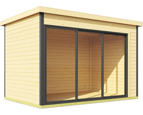 Abri de jardin avec porte coulissante en bois