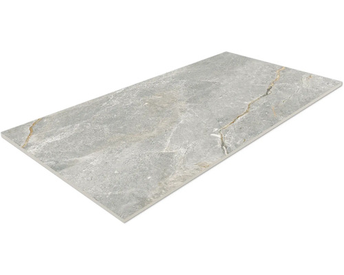 Rechteckige, graue Bodenfliese mit Marmorstruktur