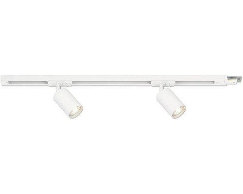 Schienensystem Briloner Schiene 2xGU10 weiss Zwei LED-Strahler an einem Schienensystem zur flexiblen Beleuchtung.