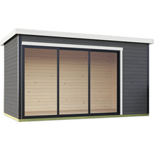 Abri de jardin moderne avec porte coulissante