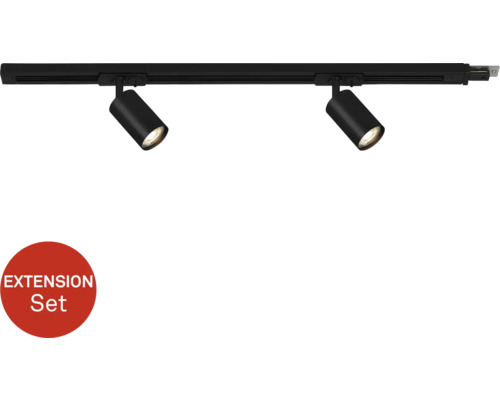 Schienensystem Briloner Schiene 2xGU10 schwarz Schienensystem mit zwei Strahlern als Erweiterungsset