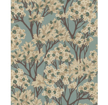 Tapete mit Bäumen, Blättern und Blütenmuster