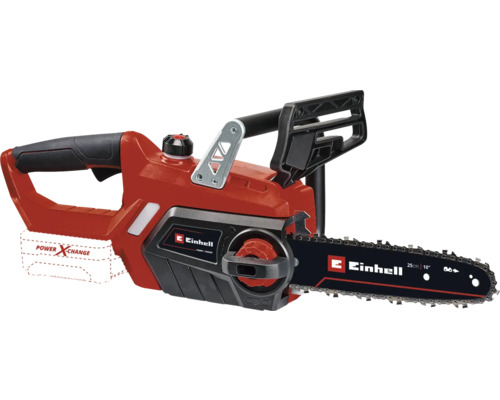 Tronçonneuse à batterie Einhell avec une longueur de coupe de 25 cm.