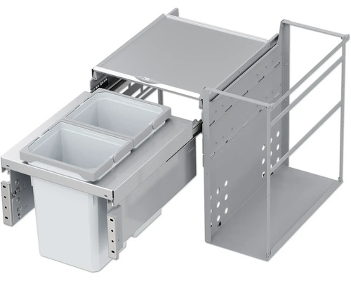 Coulissant pour armoire de cuisine avec poubelles et étagère