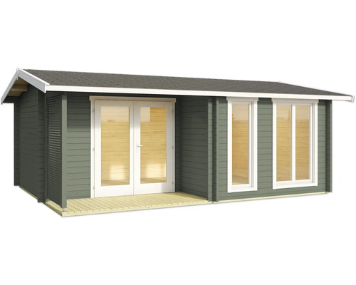 Abri de jardin en bois avec fenêtres et double porte