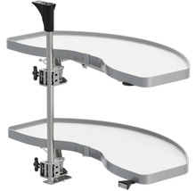 Élément d''angle pivotant avec deux étagères pour l''organisation de la cuisine