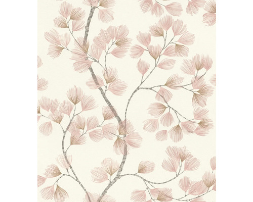 Tapete mit floralem Muster aus Ästen und Blättern