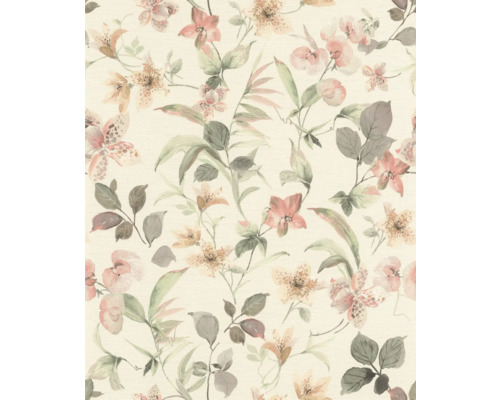 Papier peint intissé autocollant 371314 Lumina fleur blanc 6x0,53m Papier peint fleuri avec fleurs et feuilles