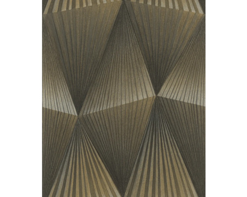 Papier peint intissé autocollant 370713 Cairo noir 6x0,53m Papier peint avec motif géométrique en éventail