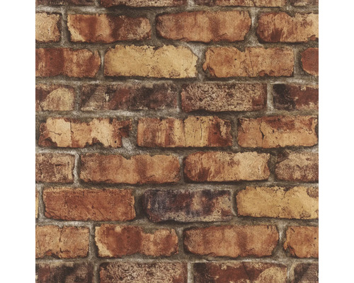 Papier peint intissé autocollant 371925 Clayton orange 6x0,53m Papier peint motif brique pour l''intérieur