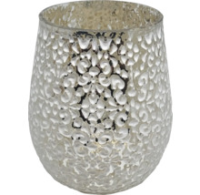Photophore en verre avec motif floral