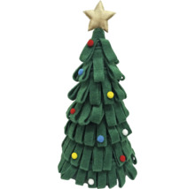 Sapin de Noël décoratif en feutre avec étoile au sommet et pompons colorés