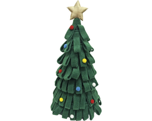 Sapin de Noël décoratif en feutre avec étoile au sommet et pompons colorés