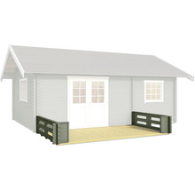 Abri de jardin avec terrasse et fenêtres