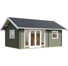 Abri de jardin en bois avec double porte et fenêtres