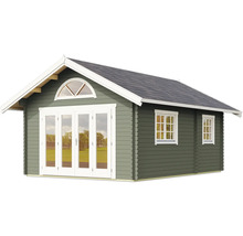 Maison de jardin en bois avec double porte et fenêtres