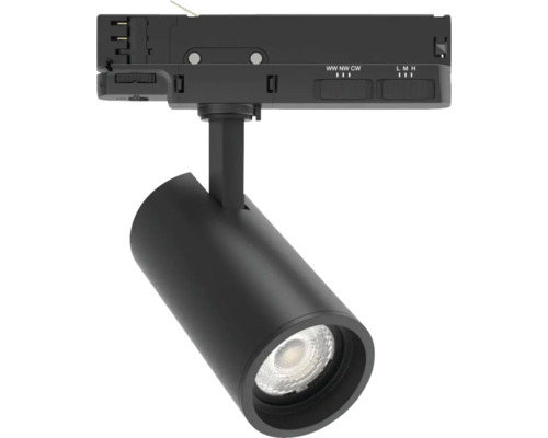 Schwarzer LED-Strahler für Stromschienenmontage