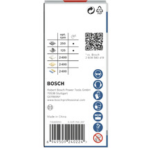 Informations sur les accessoires d''outils Bosch, symbole environnemental papier, consignes de sécurité et code-barres