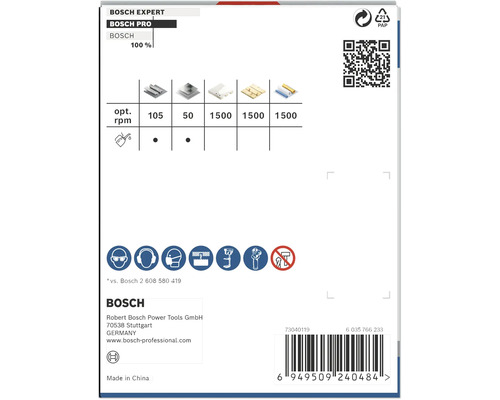Informations sur l''emballage de la lame de scie circulaire Bosch Expert