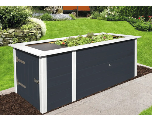 Jardinière surélevée avec espace de rangement pour le jardin