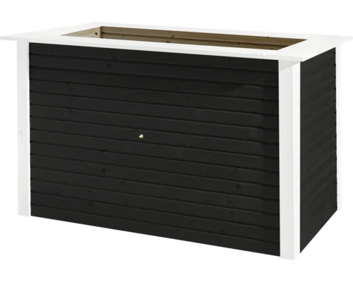 Table de plantation en bois noir avec cadre blanc