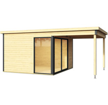 Abri de jardin en bois avec terrasse couverte