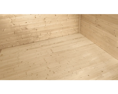 Mur en bois clair et plancher en bois à l''intérieur
