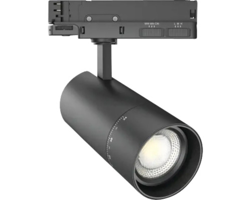 Schwarzer LED-Strahler für Stromschienenmontage