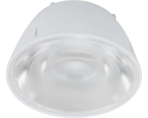 Weisse Deckenleuchte mit transparentem Lampenschirm