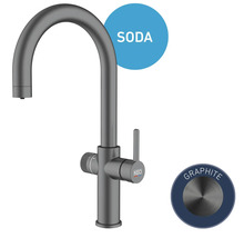Graphitfarbene Küchenarmatur mit Soda Funktion