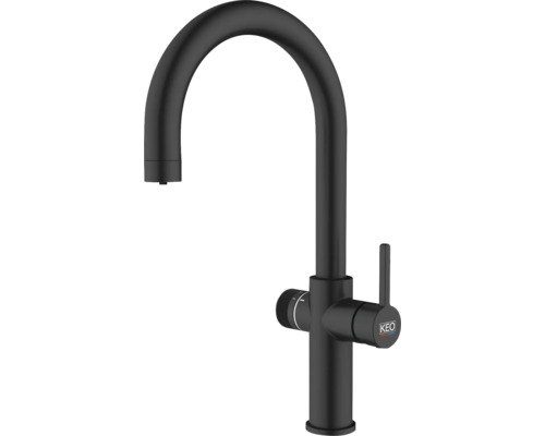 Robinetterie de cuisine KEO avec fonction eau pétillante SØDA noir mat sans boîtier système ni filtre Robinetterie de cuisine KEO avec fonction eau pétillante SØDA noir mat sans boîtier système ni filtre