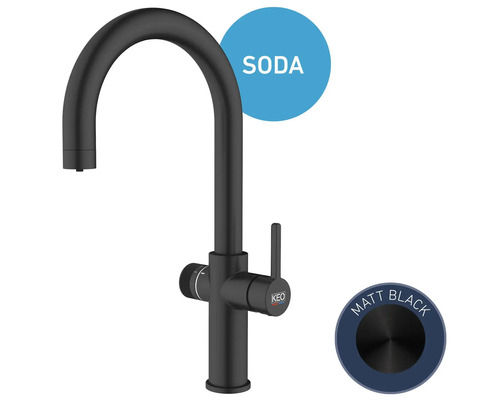 Schwarzer Küchenarmatur mit Soda-Funktion und Merkmal Matt Schwarz