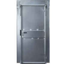 Metalltür mit Griff und Beschlägen